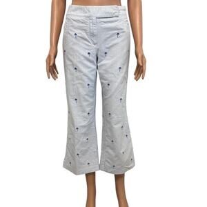Tommy Hilfiger 10 embroidered palm striped crop pant P 3112